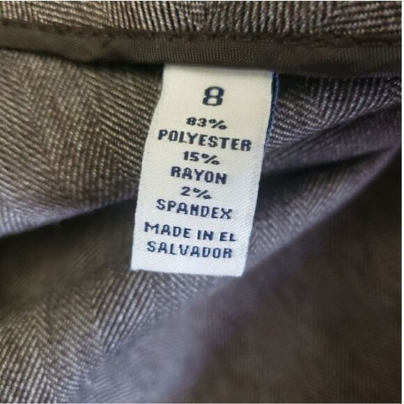 G.H. BASS & Company Wide Leg Herringbone  Trousers Brown 8 - Picture 7 of 8